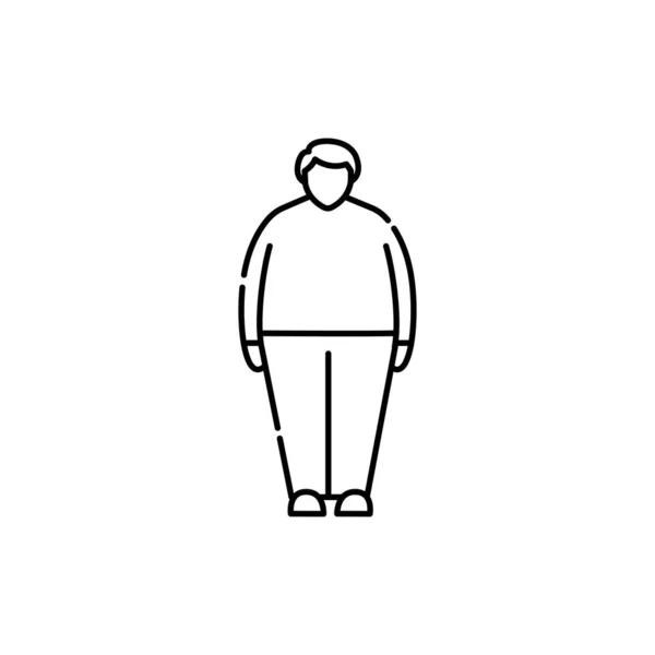 肥満のカラーラインアイコン コンピュータによる医療問題 ウェブページ モバイルアプリ プロモーションのためのPictogram Guiデザイン要素 編集可能なストローク — ストックベクタ