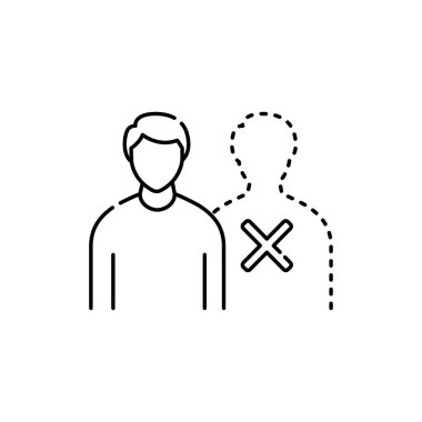 Yalnızlık renk çizgisi ikonu. Bilgisayar kaynaklı tıbbi bir sorun. Web sayfası için piktogram, mobil uygulama, tanıtım. UI UX GUI tasarım elemanı. Düzenlenebilir vuruş.