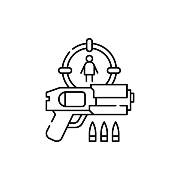 Shooters Játék Szaglóvonal Ikon Számítógépes Játékok Műfajok Piktogram Weboldalra Mobil — Stock Vector