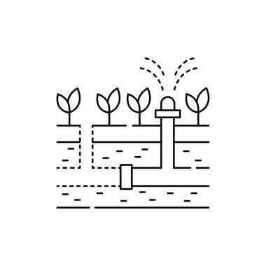 Sulama sistemi renk çizgisi simgesi kurulumu. Bahçe servisi. Web sayfası için piktogram, mobil uygulama, tanıtım. UI UX GUI tasarım elemanı. Düzenlenebilir vuruş.