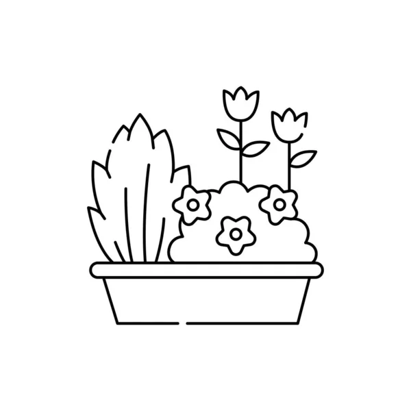 Ікона Кольору Квіткового Ліжка Служіння Саду Pictogram Web Page Mobile — стоковий вектор