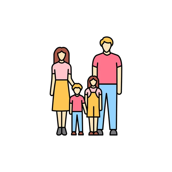 Family Olor Line Icon Different Stages Person Life Pictogram Web — Stock Vector