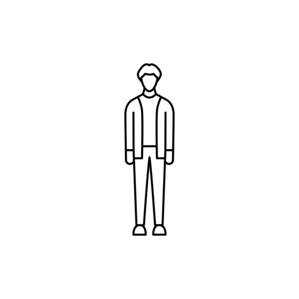 Junger Mann Olor Line Ikone Verschiedene Lebensphasen Piktogramm Für Webseite — Stockvektor