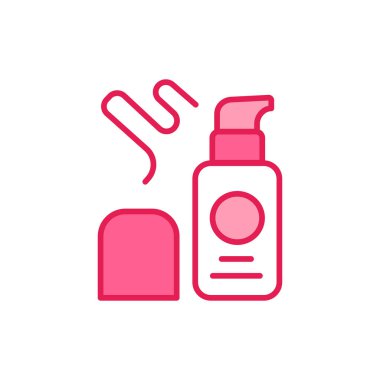 Temel renk çizgisi simgesi. Dekoratif kozmetik işareti. Güzellik endüstrisi. Profesyonel yüz makyajı. Web sayfası, mobil uygulama, promosyon için Pictogram