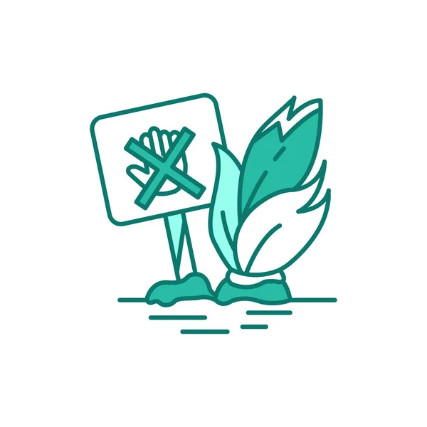 Don Moving Plants Color Line Icon 페이지를 Pictogram 모바일 — 스톡 벡터