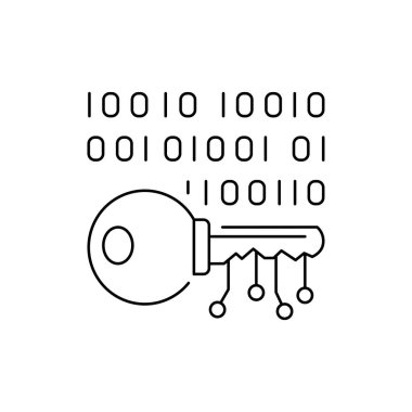 Dijital tuş işareti renk çizgisi simgesi. Web sayfası için piktogram, mobil uygulama, tanıtım. UI UX GUI tasarım elemanı. Düzenlenebilir vuruş.