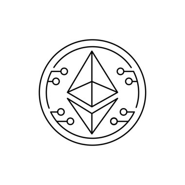 Kripto para birimi renk çizgisi simgesi. Yol yapımı. Web sayfası için piktogram, mobil uygulama, tanıtım. UI UX GUI tasarım elemanı. Düzenlenebilir vuruş.