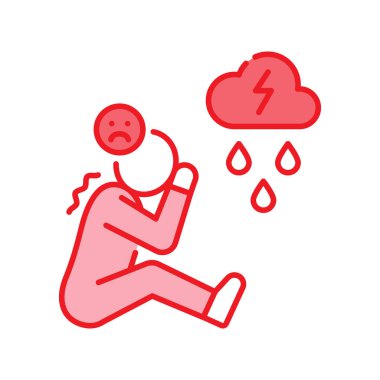 Depresyon çizgisi renk simgesi. Web sayfası, mobil uygulama için imzala.