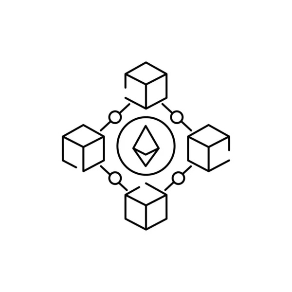 Ikona Znaku Blockchain Olor Line Piktogram Stronę Internetową Aplikacja Mobilna — Wektor stockowy
