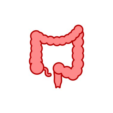 Hazımsızlık çizgisi renk simgesi. İnsan organı kavramı. 