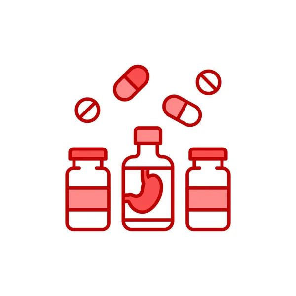 Das Symbol Der Pharmazeutischen Produktfarblinie Erkrankungen Des Verdauungstraktes — Stockvektor