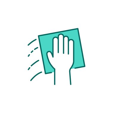 Temizlik servisi renk çizgisi simgesi. Ev dezenfekte.