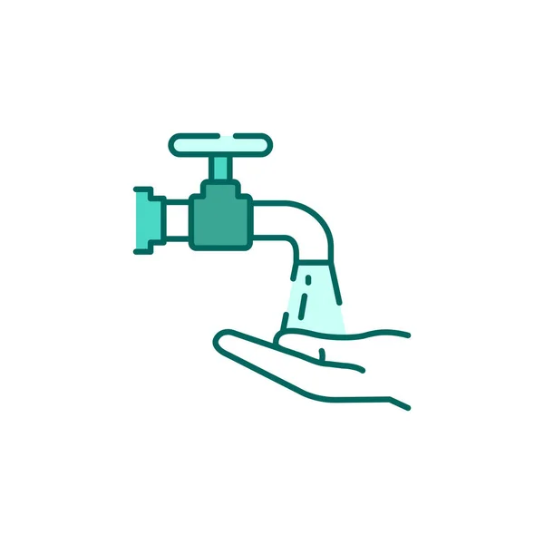 Wash hands color line icon. Hygiene. — Stock Vector