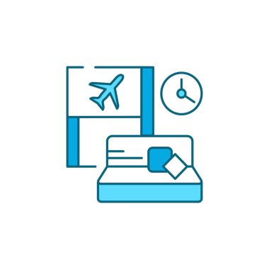 Bekleme odası renk çizgisi simgesi. Web sayfası için piktogram, mobil uygulama, tanıtım. UI UX GUI tasarım elemanı. Düzenlenebilir vuruş.