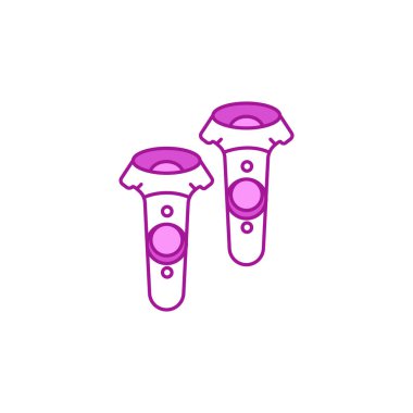 VR denetleyicilerinin renk çizgisi simgesi. Sanal gerçeklik deneyimi. 