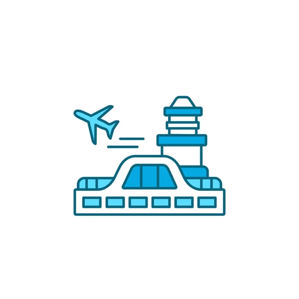 Icono Línea Color Aeropuerto Pictograma Para Página Web Aplicación Móvil — Vector de stock