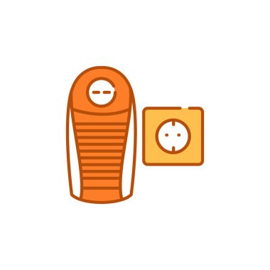 Taşınabilir ısıtıcı renk çizgisi simgesi. Küçük ısıtma cihazı. Web sayfası için piktogram, mobil uygulama. UI UX Arayüz tasarım ögesi.