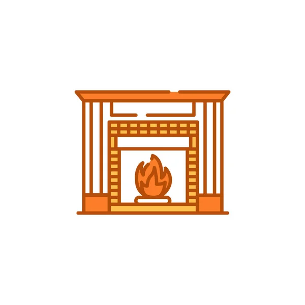 Значок Цвета Камина Пиктограмма Веб Страницы Gui Design Element Штрих — стоковый вектор