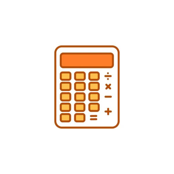 Calculator Color Line Icon Bookkeeping Concept Electronic Portable Device Sign — Stock Vector