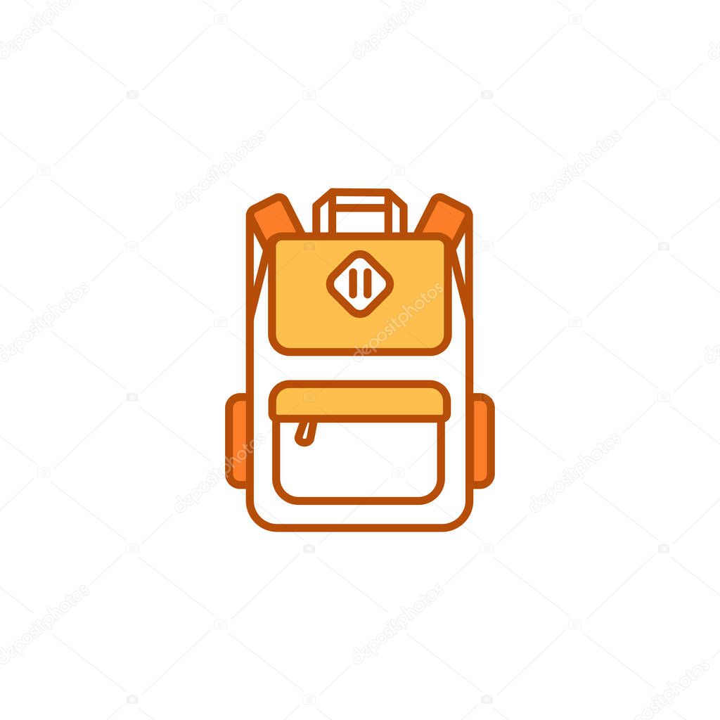 School bag color line icon. Urban backpack for teens and adults. School supplies. Sign for web page, mobile app, button, logo. Vector isolated button