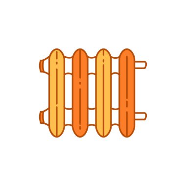 Isıtma bataryası renk çizgisi simgesi. Web sayfası için piktogram, mobil uygulama, tanıtım. UI UX GUI tasarım elemanı. Düzenlenebilir vuruş.