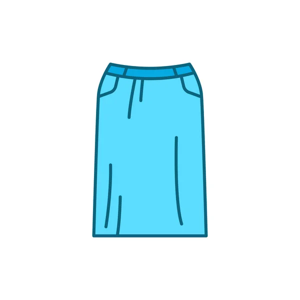 Rak kjol färg linje ikon. Piktogram för webbsida, mobilapp, promo. — Stock vektor