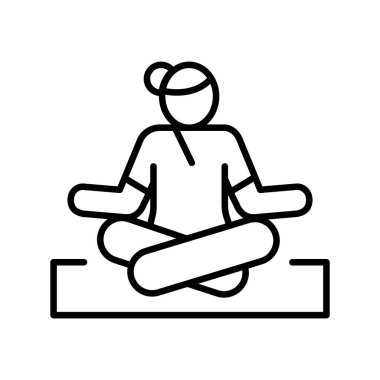 Dikkatli yaşayan siyah çizgi ikonu. Vektör izole eleman. Düzenlenebilir vuruş.