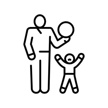 Yavaş ebeveynlik yapan siyah çizgi simgesi. Vektör izole eleman. Düzenlenebilir vuruş.