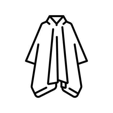 Yağmurluk siyah çizgi ikonu. Vektör izole eleman. Düzenlenebilir vuruş