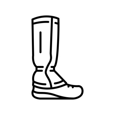 Su geçirmez tozluklar, siyah çizgi simgesi. Vektör izole eleman. Düzenlenebilir vuruş