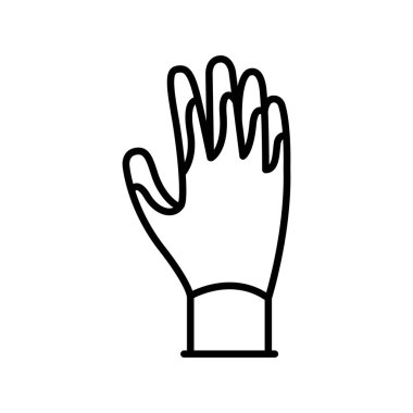 Su geçirmez eldivenler siyah çizgi simgesi. Vektör izole eleman. Düzenlenebilir vuruş