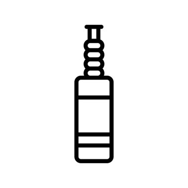 Plastik kartuş kozmetik siyah çizgi ikonu için. Vektör izole eleman. Düzenlenebilir vuruş