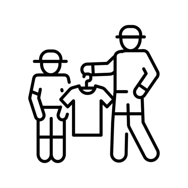 Передайте мне значок черной линии одежды для цифровых и печатных проектов. Минимум чистых значков для приложений и веб-сайтов. Современные простые иконки для UI UX и брендинга