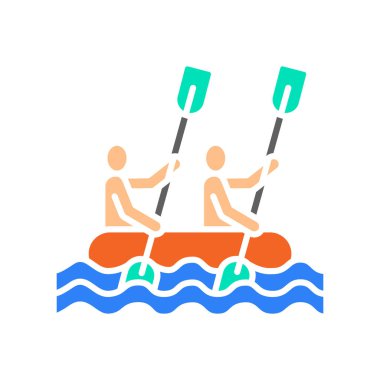 dijital ve yazdırma projeleri için rafting renk düz simgesi. Uygulamalar ve web siteleri için en az temiz simgeler. UI UX ve markalaşma için modern basit simgeler