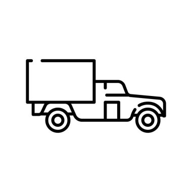 Ordu kamyon simgesi, vektör illüstrasyonu basit tasarım