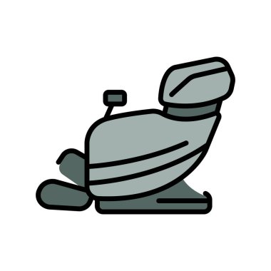 Dijital ve yazdırma projeleri için masaj koltuğu renk çizgisi simgesi. Uygulamalar ve web siteleri için en az temiz simgeler. UI UX ve markalaşma için modern basit simgeler