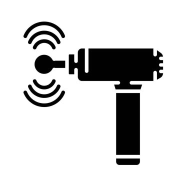 massage gun color flat icon for digital and print projects.  Minimal clean icons for apps and websites. Modern simple icons for UI UX and branding