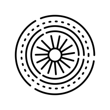 Debriyaj siyah çizgi simgesi. Vektör izole eleman. Düzenlenebilir vuruş