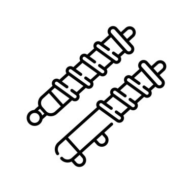 Şok emici siyah çizgi simgesi. Vektör izole eleman. Düzenlenebilir vuruş