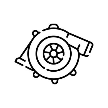 Türbin siyah çizgi simgesi. Vektör izole eleman. Düzenlenebilir vuruş