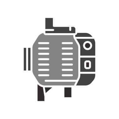 Jeneratör siyah çizgi simgesi. Vektör izole eleman. Düzenlenebilir vuruş