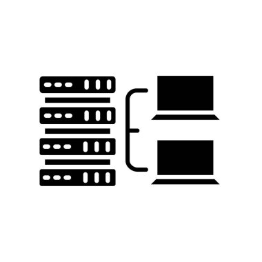 Sanal makine siyah çizgi simgesi. Vektör izole eleman. Düzenlenebilir vuruş