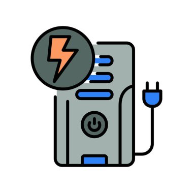 yedekleme siyah çizgi simgesi. Vektör izole eleman. Düzenlenebilir vuruş