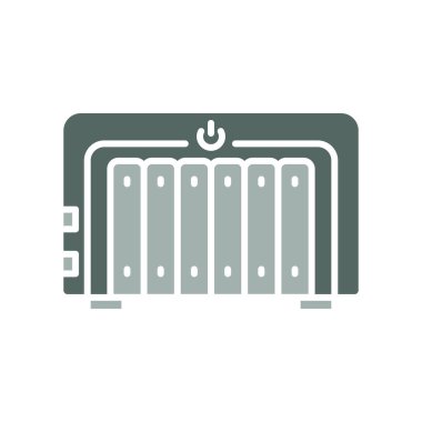 Nas depolama siyah çizgi simgesi. Vektör izole eleman. Düzenlenebilir vuruş