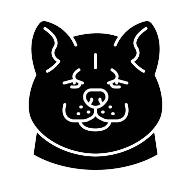 Dijital ve yazdırma projeleri için akita siyah çizgi simgesi. Köpek cinsi. Uygulamalar ve web siteleri için en az temiz simgeler. UI UX ve markalaşma için modern basit simgeler