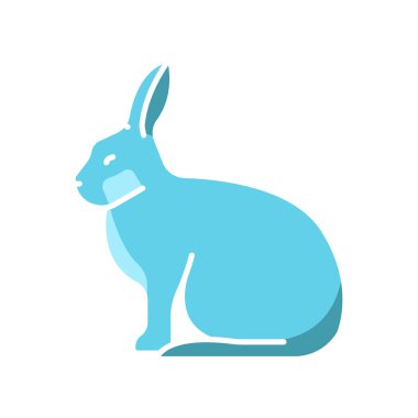 Dijital ve yazdırma projeleri için kutup tavşanı renk düz simgesi. Kutup hayvanları. Uygulamalar ve web siteleri için en az temiz simgeler. UI UX ve markalaşma için modern basit simgeler