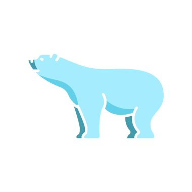 Dijital ve yazdırma projeleri için kutup ayısı renkli düz simge. Kuzey Kutbu Hayvanları. Uygulamalar ve web siteleri için en az temiz simgeler. UI UX ve markalaşma için modern basit simgeler