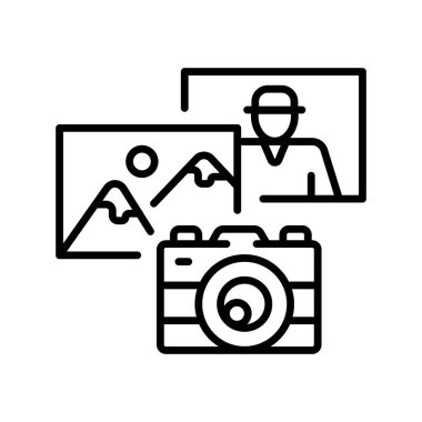 seyahat siyah çizgi simgesi. Vektör izole eleman. Düzenlenebilir vuruş.