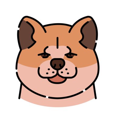 Dijital ve yazdırma projeleri için akita siyah çizgi simgesi. Köpek cinsi. Uygulamalar ve web siteleri için en az temiz simgeler. UI UX ve markalaşma için modern basit simgeler