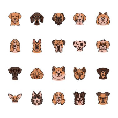 Köpek dijital ve yazdırma projeleri için siyah çizgi simgesi üretir. Uygulamalar ve web siteleri için en az temiz simgeler. UI UX ve markalaşma için modern basit simgeler